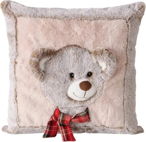 Perna cu motiv de pluș LEON, 35 x 35 cm