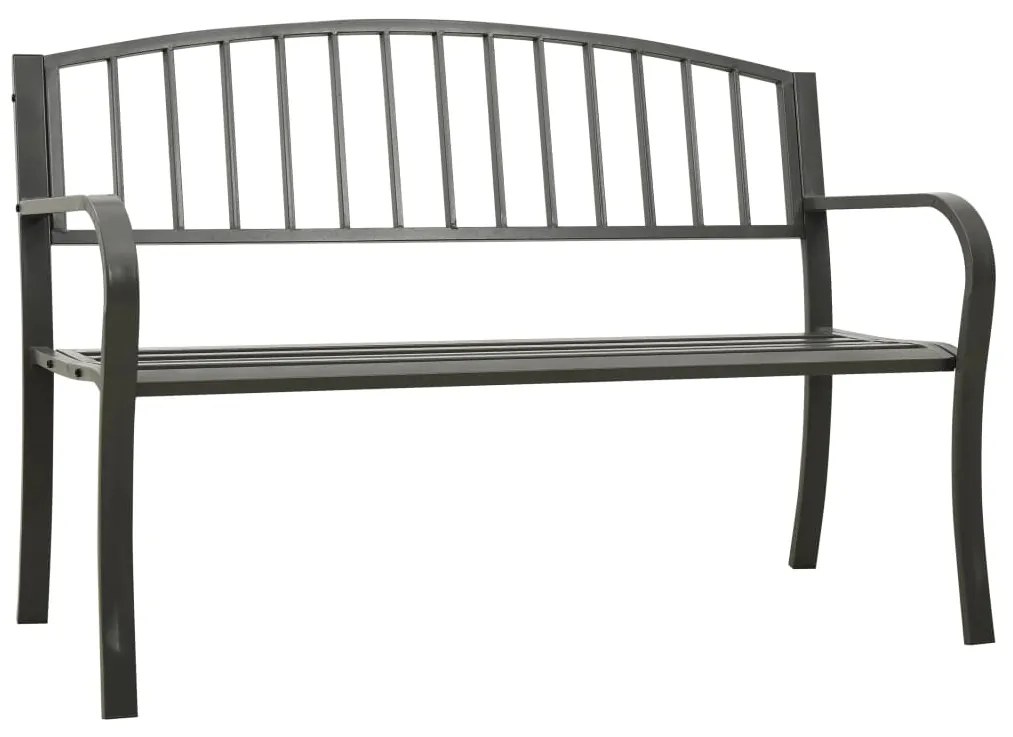 319581 vidaXL Bancă de grădină, gri, 120 cm, oțel