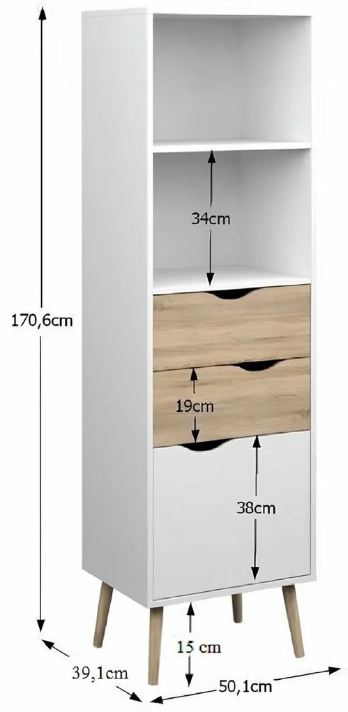 Bibliotecă OSLO 75382, albă