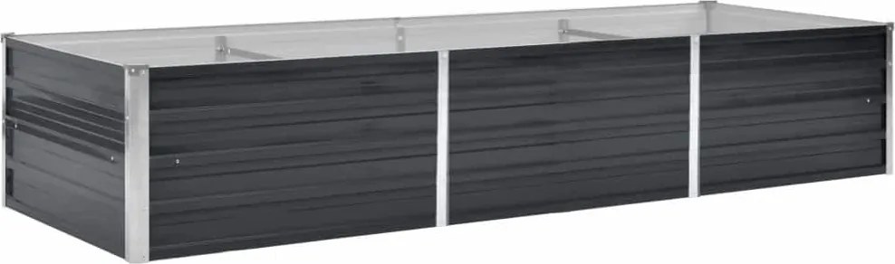 vidaXL Strat înălțat de grădină antracit 240x80x45 cm oțel galvanizat