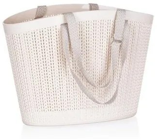 Coş Happy Green, din ratan, crem