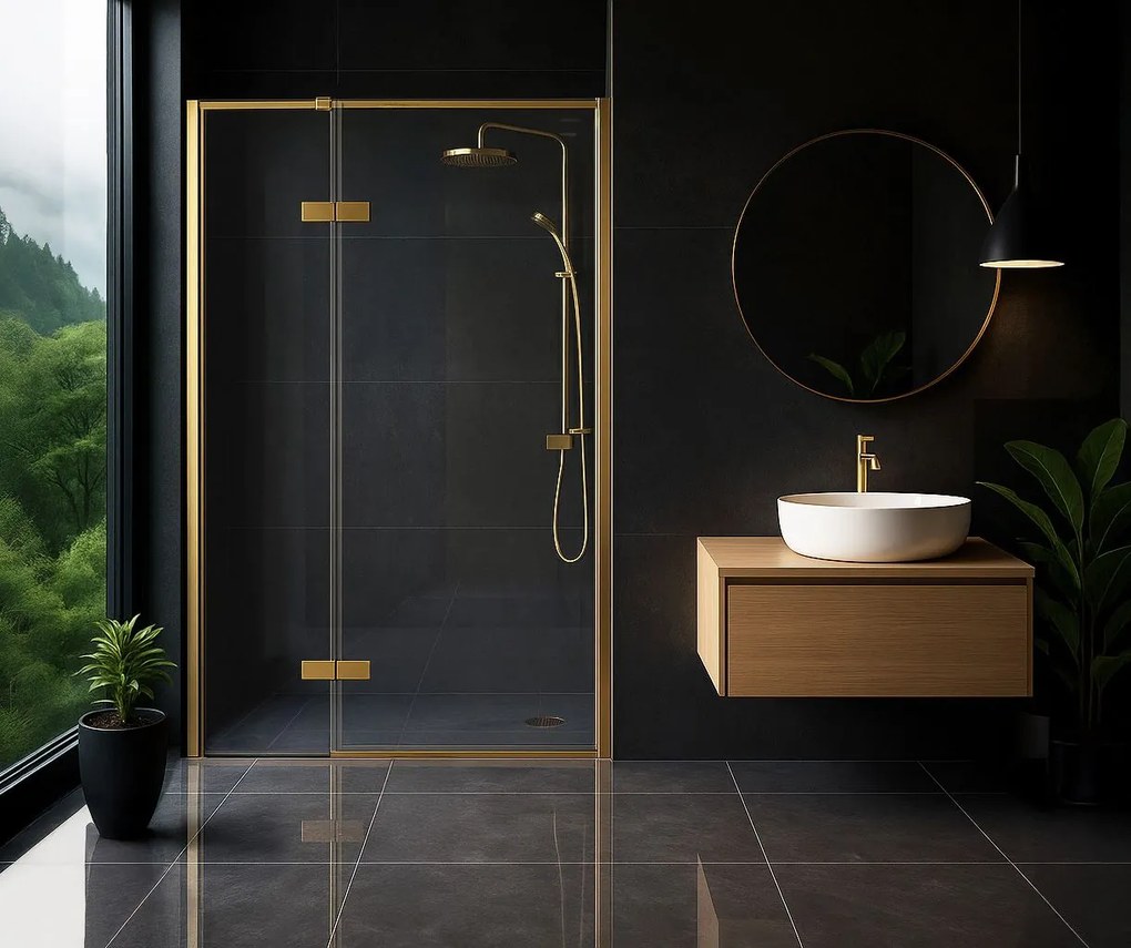 Paravan de dus Rea Atlas 120 Brush Gold