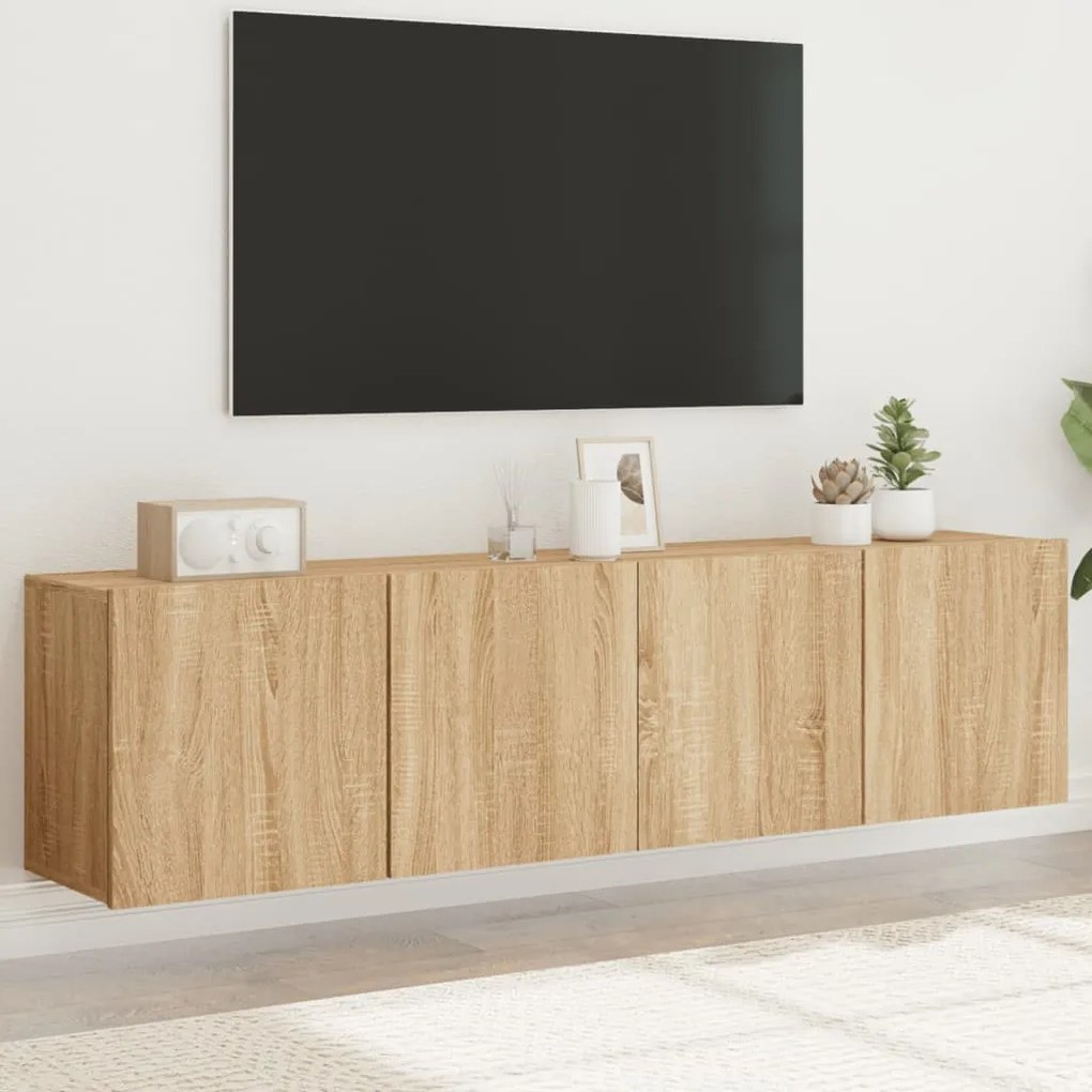 vidaXL Comodă TV de perete, 2 buc. stejar sonoma, 80x30x41 cm
