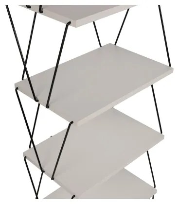 Bibliotecă BALABAN 165x48 cm albă/neagră