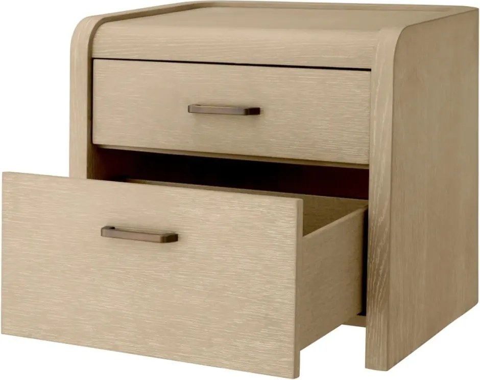 Noptiera design LUX, Furnir de stejar albit, Joane