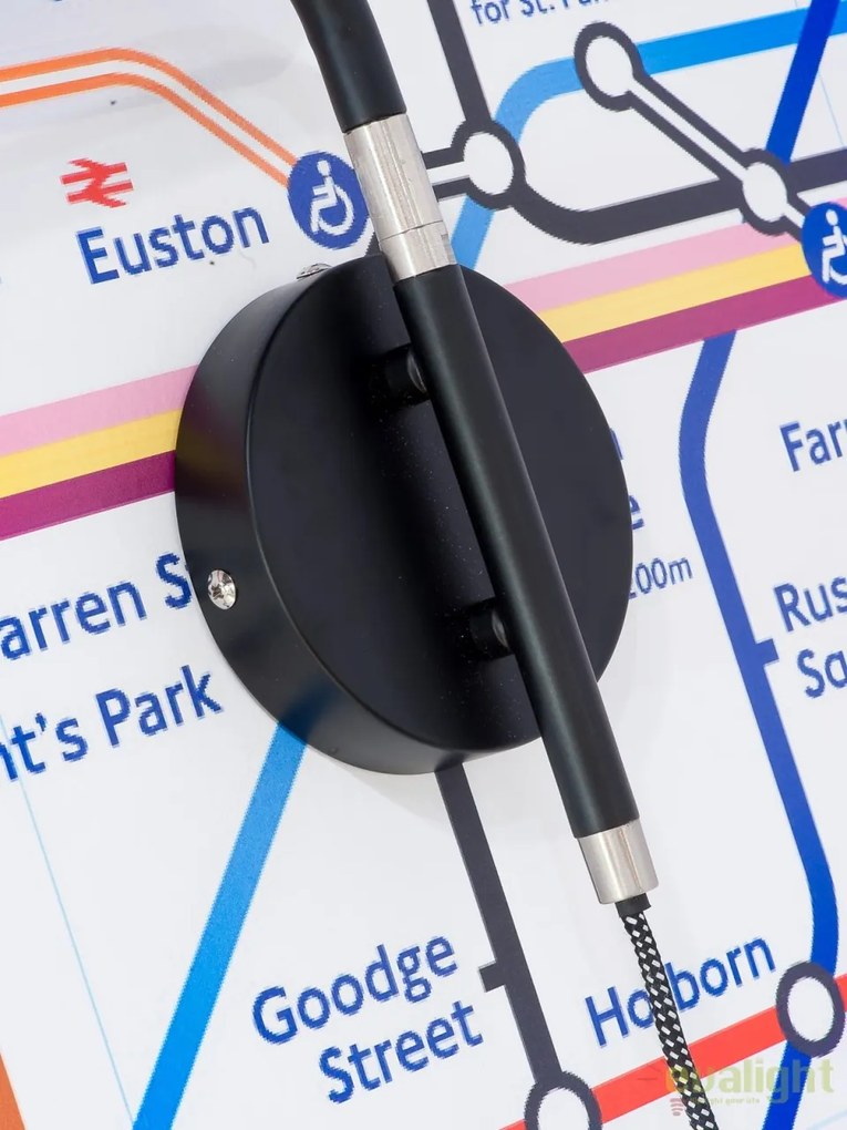 Aplica design modern cu brat articulat London negru LONDON/W/B