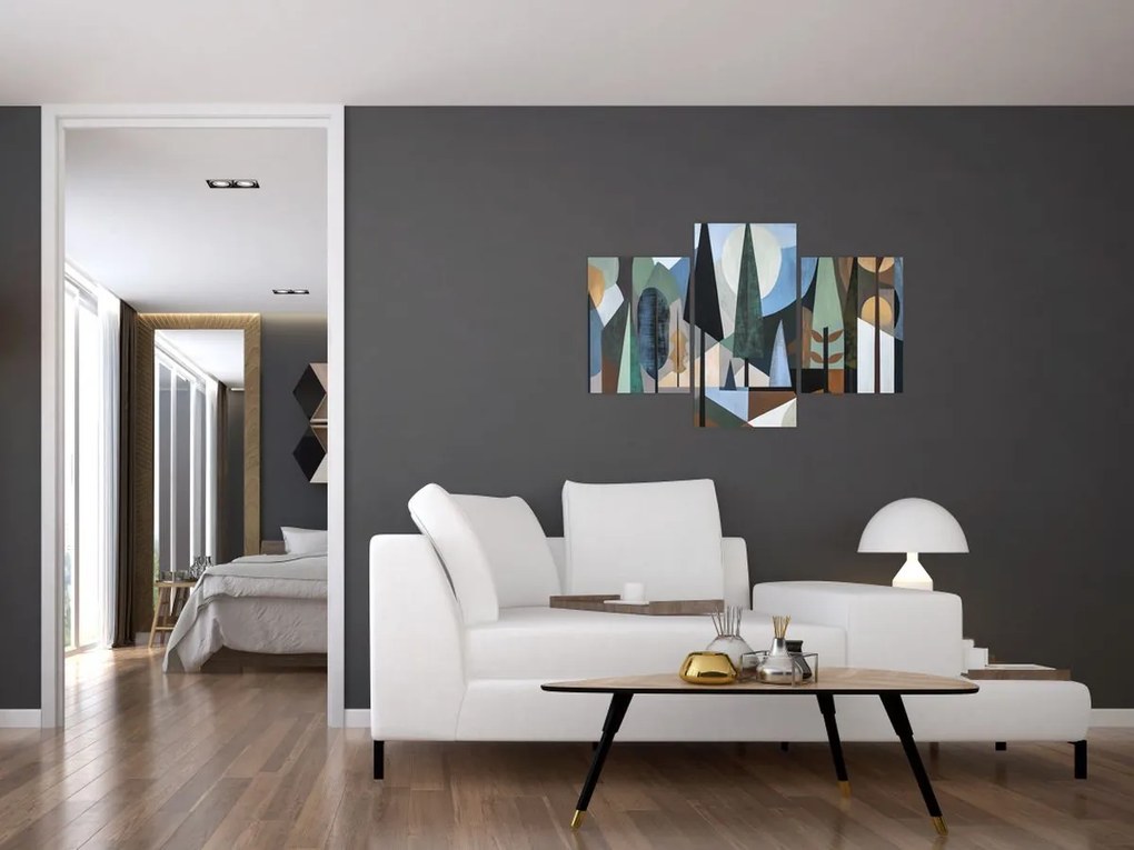 Tablou - Abstracție geometrică naturală II. (90x60 cm)