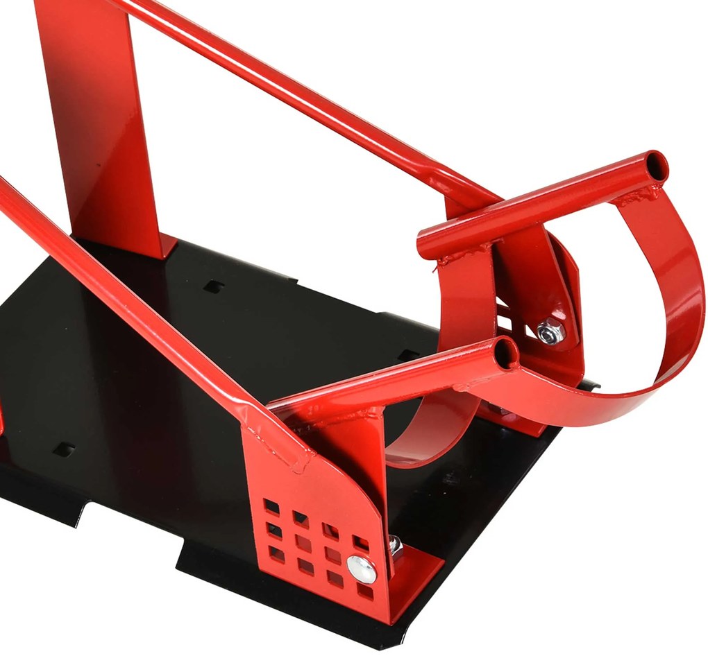 HOMCOM Suport Frontal Metalic pentru Motociclete, Capacitate 450 kg, cu Secțiuni Pre-găurite, 27.5x51-69x34 cm, Negru | Aosom Romania