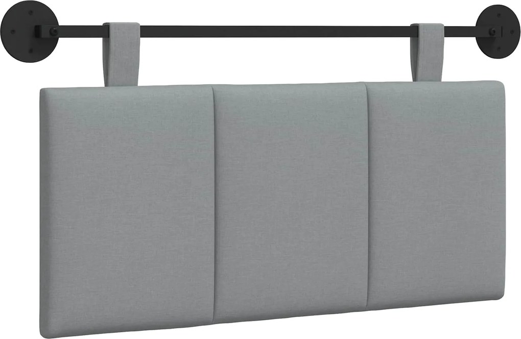 vidaXL Cap de pat suspendat Dungi Gri deschis 90 x 55 x 5 cm țesătură