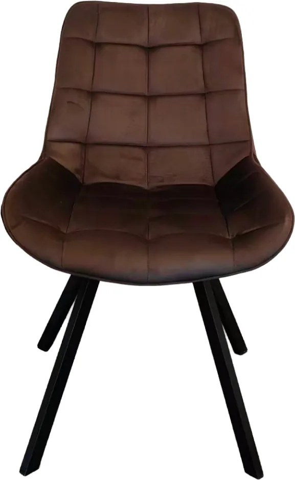 Scaun de sufragerie, ţesătură Velvet maro închis/negru, SAMIRA