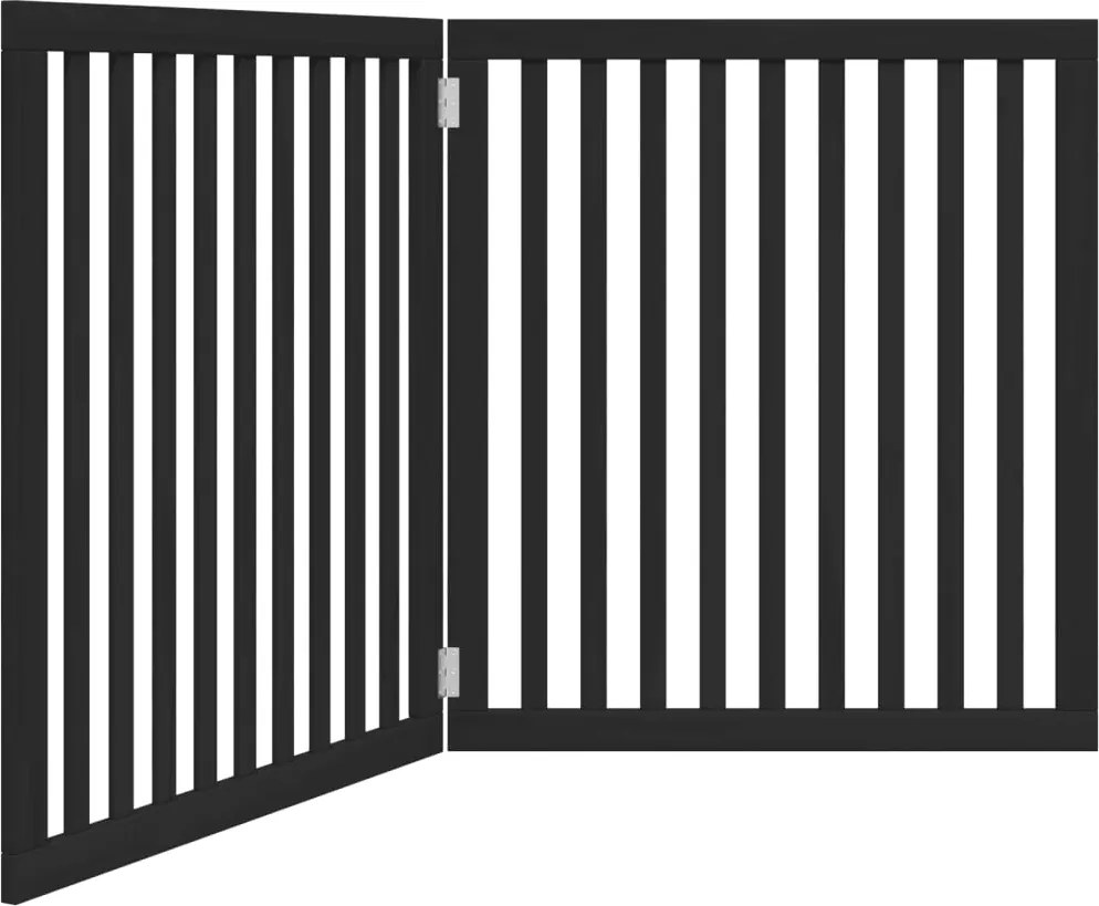 vidaXL Poartă pentru câini pliabilă 2 panouri negru, 160 cm, lemn plop