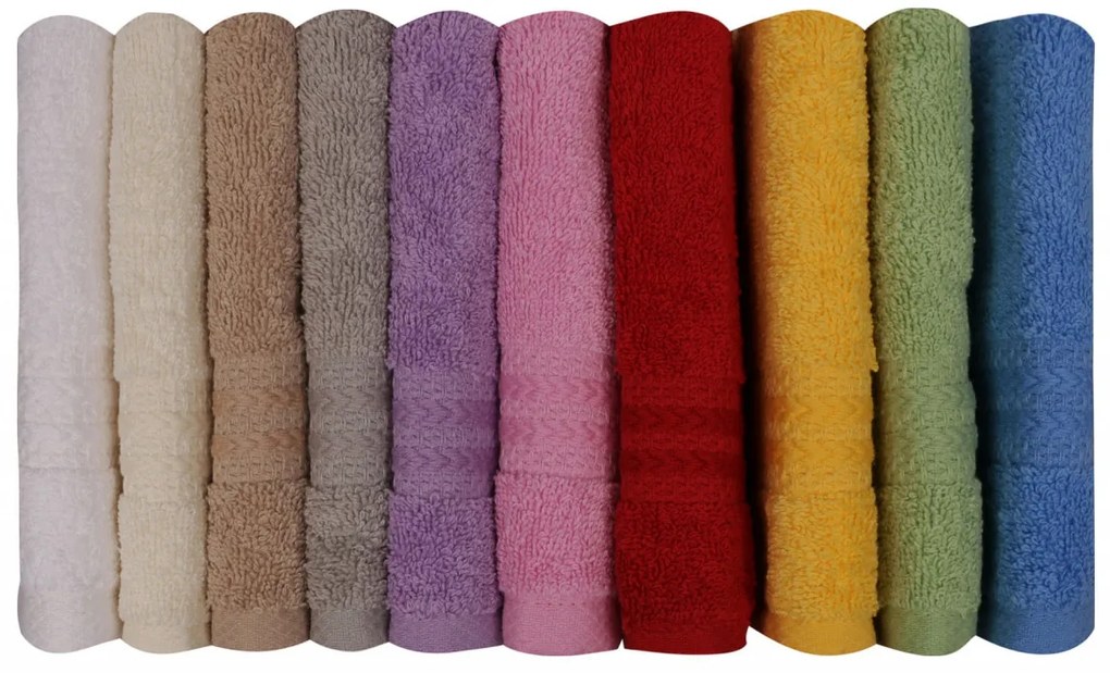 Set 10 Prosoape de Baie / Fata Rainbow, 30x50 cm, 100% Bumbac, 500 gsm, Multicolor
