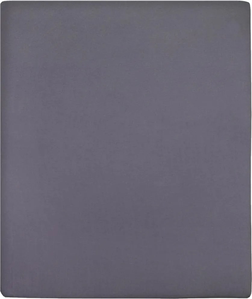 vidaXL Cearșaf de pat cu elastic, 2 buc., antracit, 180x200 cm, bumbac