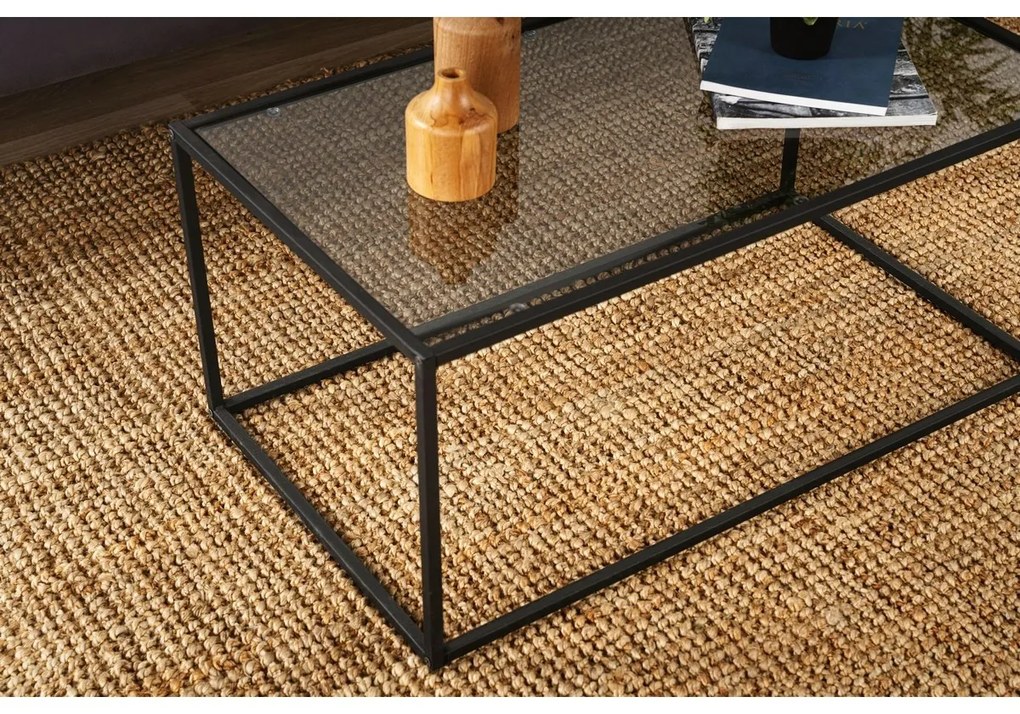 Măsuță de cafea Lizbon Black cu sticlăfumurie