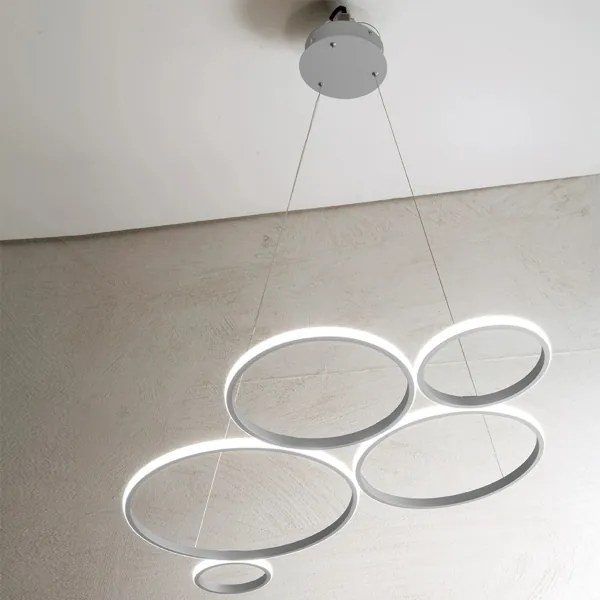 Ondaluce - Lustru LED dimmabil suspendat pe cablu POIS LED/60W/230V, argintiu