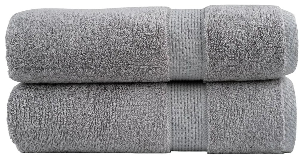 vidaXL Prosoape de duș premium SOLUND 2 buc gri 70x140cm 600 gsm