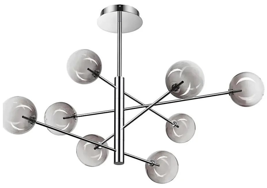 Lustră LED pe tijă Ideal Lux EQUINOXE 8xG4/2W/230V d. 128 cm crom/fumuriu