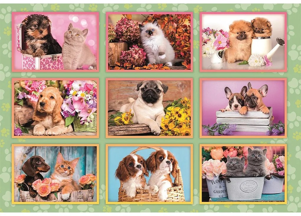 Animale Puppies Collage Puzzle Clementoni de 180 de piese