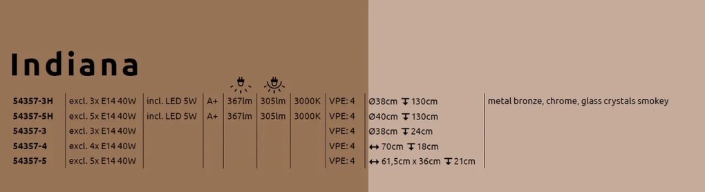 Lustra directionabila stil modern INDIANA 4L 54357-4 GL