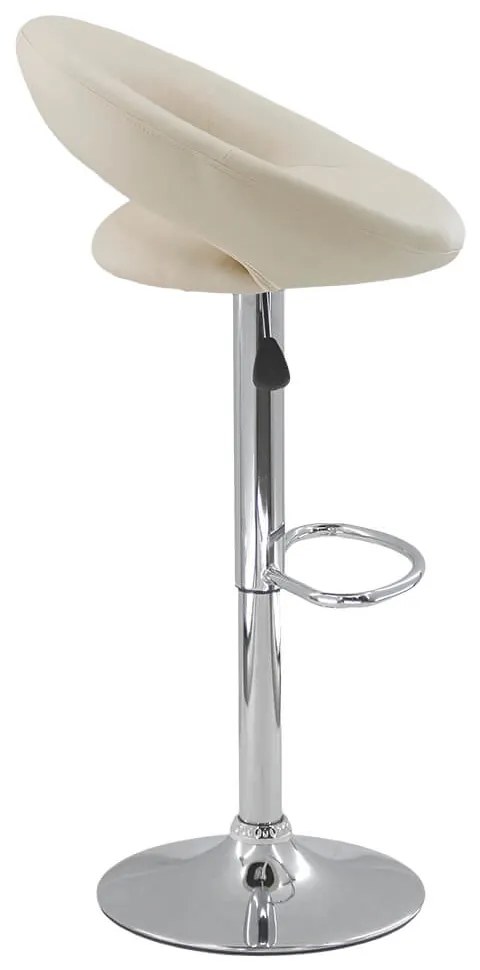 Scaun bar crem ABS 151 rotativ, din piele sintetică cu suport de picioare
