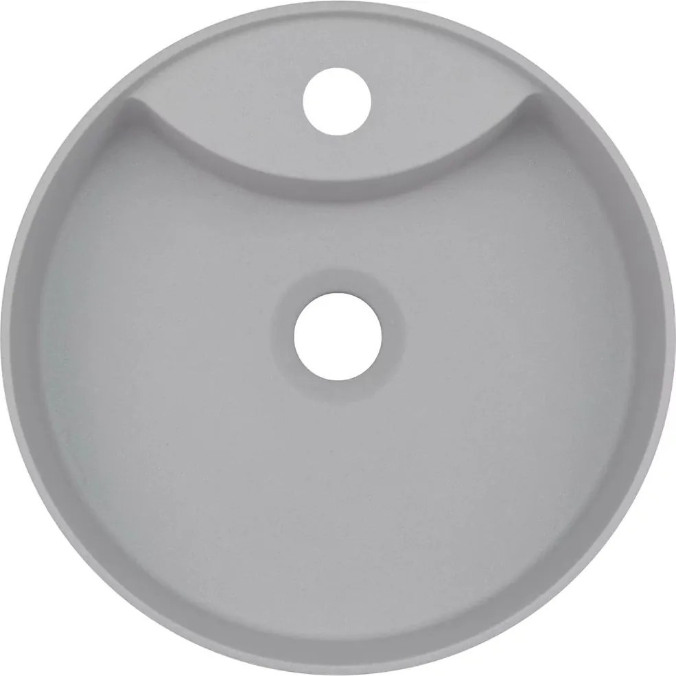 Lavoar pe blat gri metalic cu orificiu baterie Deante Silia 36 cm