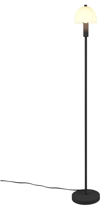 Lampadar negru cu abajur din sticlă (înălțime 120 cm) Glenn – Trio