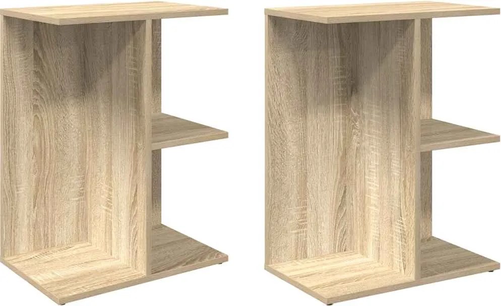 vidaXL Noptiere 2 buc Stejar Sonoma 46,5x29x61 cm Lemn prelucrat
