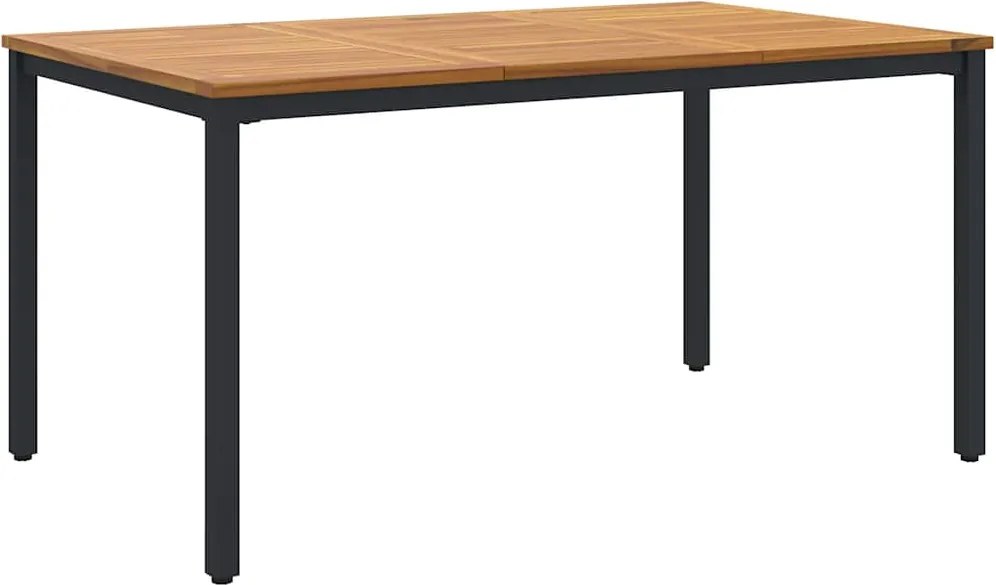 vidaXL Masă de exterior Natural și Negru 150 x 90 x 75 cm