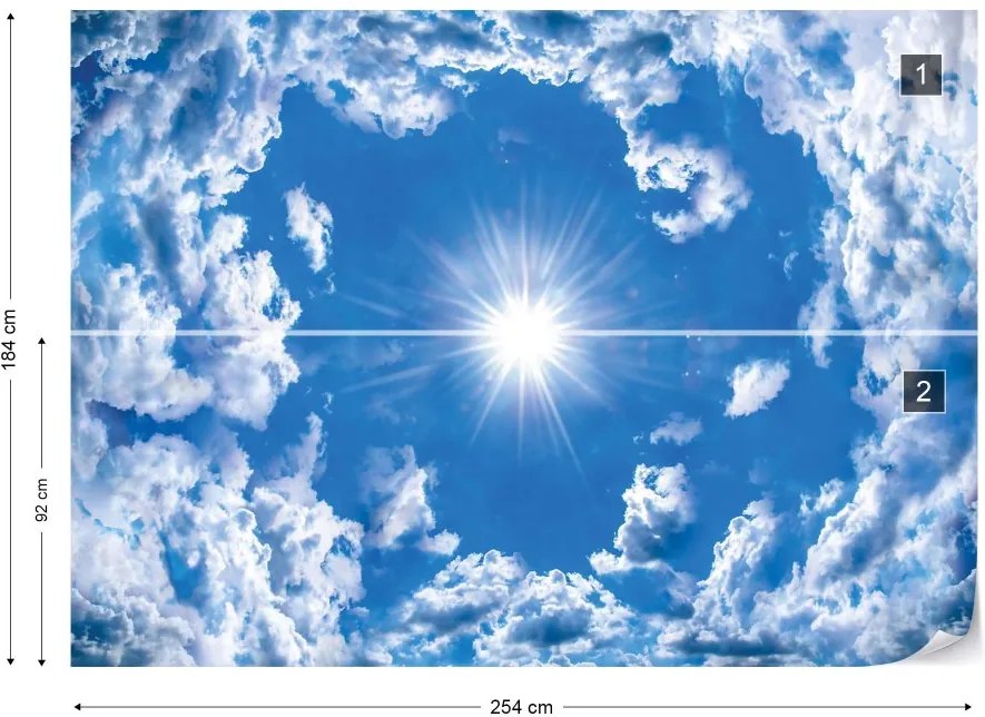Fototapet GLIX - Blue Sky White Clouds  + adeziv GRATUIT Tapet nețesute - 254x184 cm