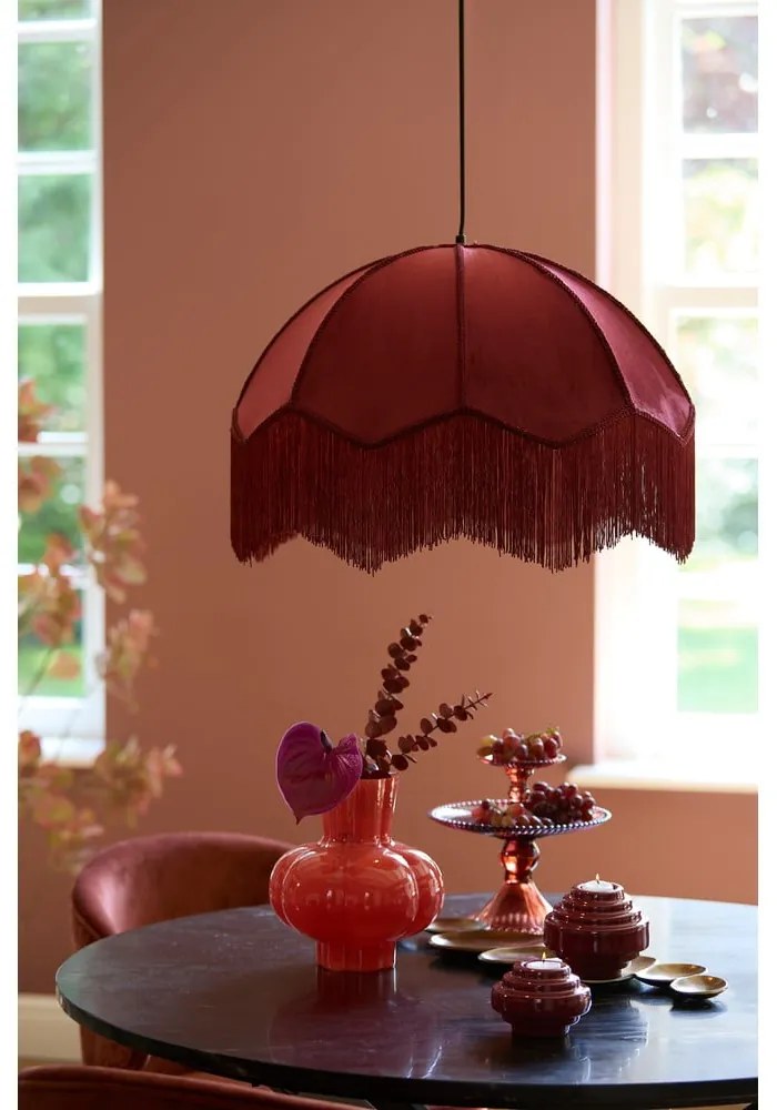 Lustră burgundy cu abajur textil ø 50 cm Malacia – Light &amp; Living