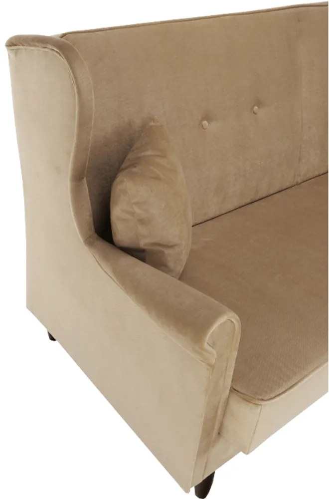 Canapea extensibilă, material textil bej auriu, COLUMBUS