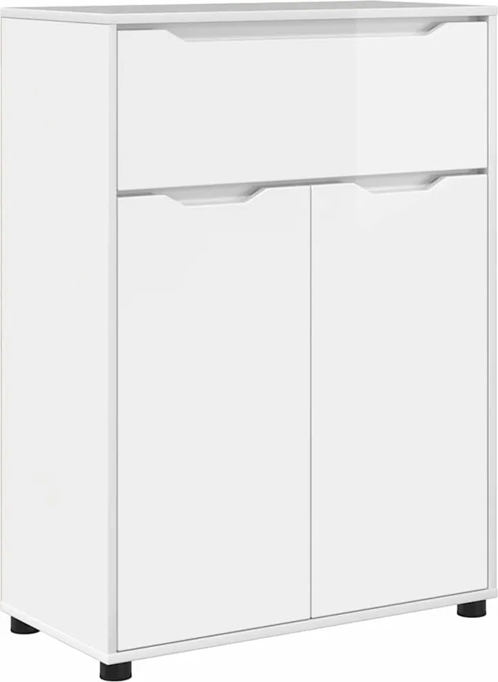 vidaXL Dulap de Baie Alb lucios 72,5 x 36,5 x 100 cm Lemn compozit