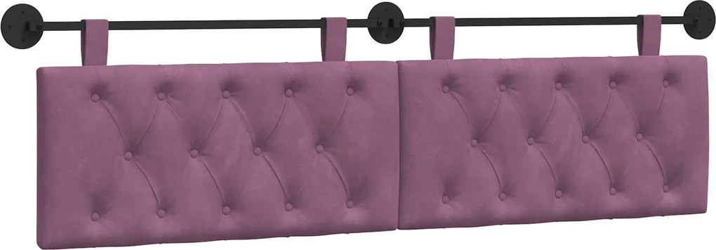 vidaXL Cap de pat suspendat Pe perete Violet 170 x 55 x 7 cm Catifea