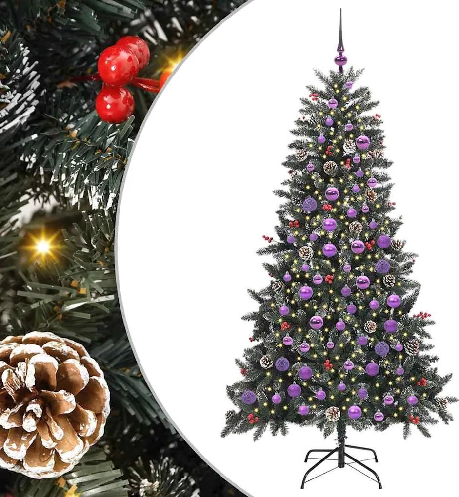 vidaXL Brad de Crăciun artificial Verde 180 cm PVC și Plastic și Oțel