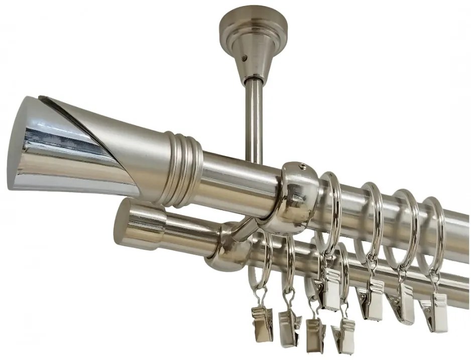 Galerie dubla tavan DUNCAN - 25/19 - INOX (Alege marime: 120 cm)