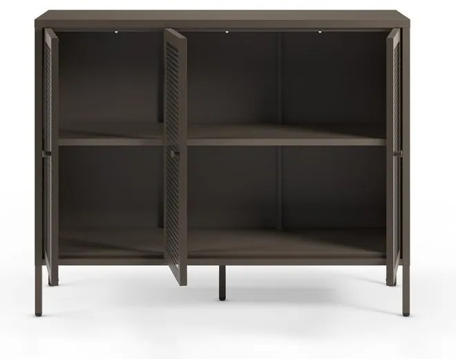 Vitrină gri din metal 121x90x40 cm Layna – Marckeric