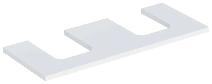 Blat pentru lavoar Geberit One cu decupaj dublu 120 cm alb mat