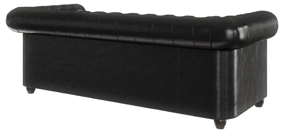 Canapea neagră extensibilă cu tapițerie din imitație de piele 203 cm York – Ropez