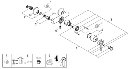 GROHE 23786000 - Baterie pentru duș START CLASSIC 150 mm, crom lucios