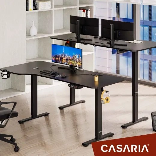 Deuba Birou de birou reglabil pe inaltime negru-160x75x118 cm