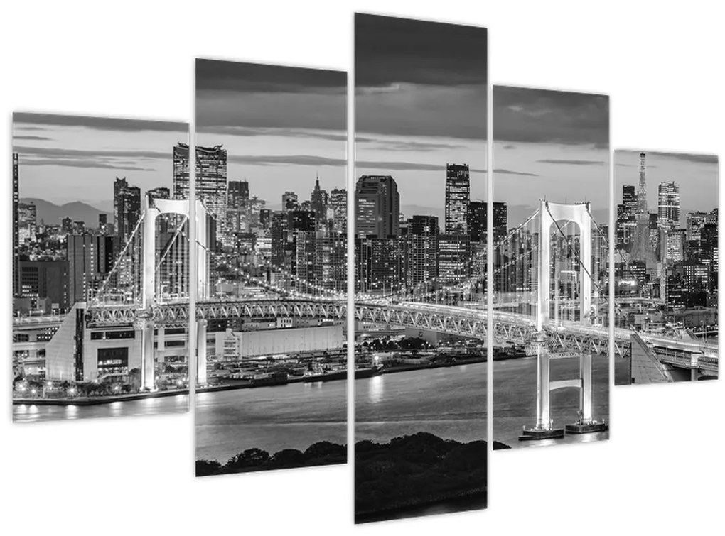 Tablou - Negru și alb oraș mare (150x105 cm)
