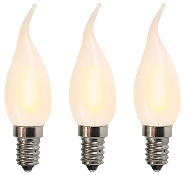 Set de 3 lămpi cu lumânări cu LED E14 BXS35 1W 2200K