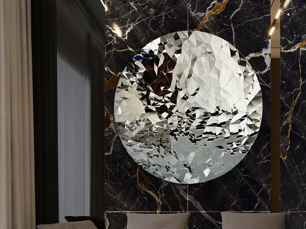 Decoratiune XXL de perete Basorelief design lux Polyedric D-100cm