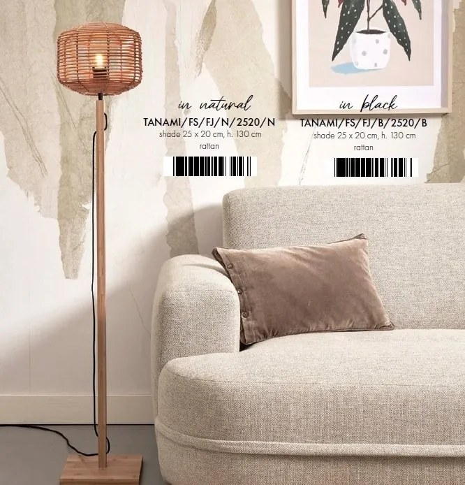 Lampadar eco din bambus cu ratan Tanami straight nat./2520 nat