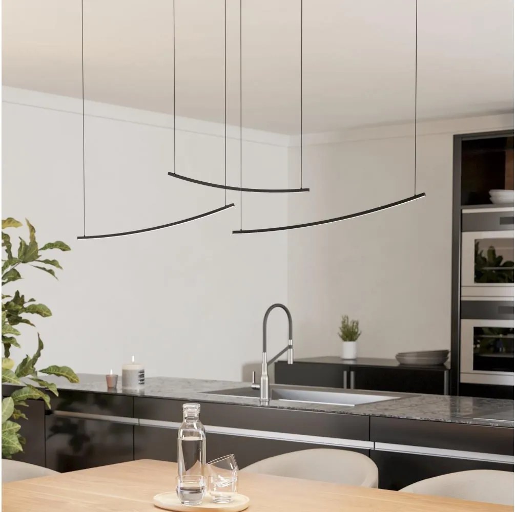 Eglo 902166 - VILLEGGI Lampă suspendată LED dimmabilă pe cablu LED/22W/230V 2700/4000/6500K neagră