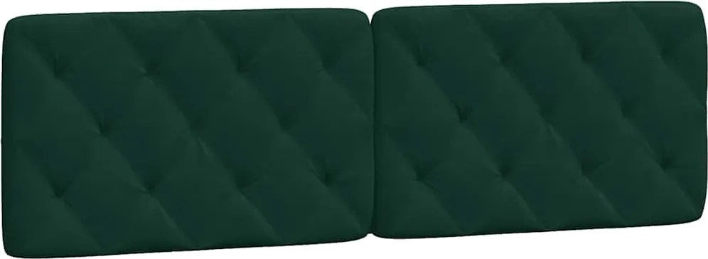 vidaXL Pernă tăblie de pat, verde, 160 cm, catifea