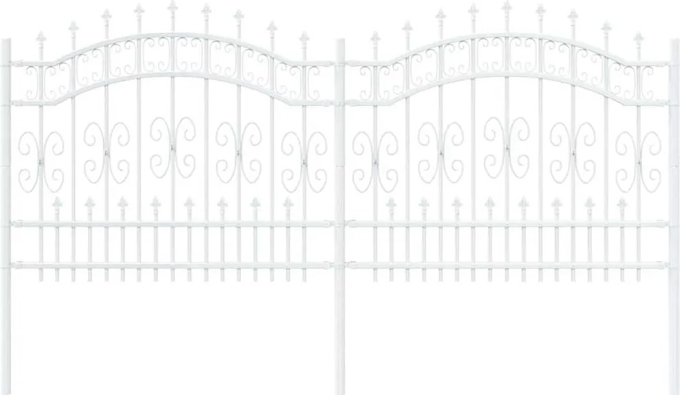 vidaXL Gard de Grădină Alb 240 x 140 cm Oțel vopsit în pulbere
