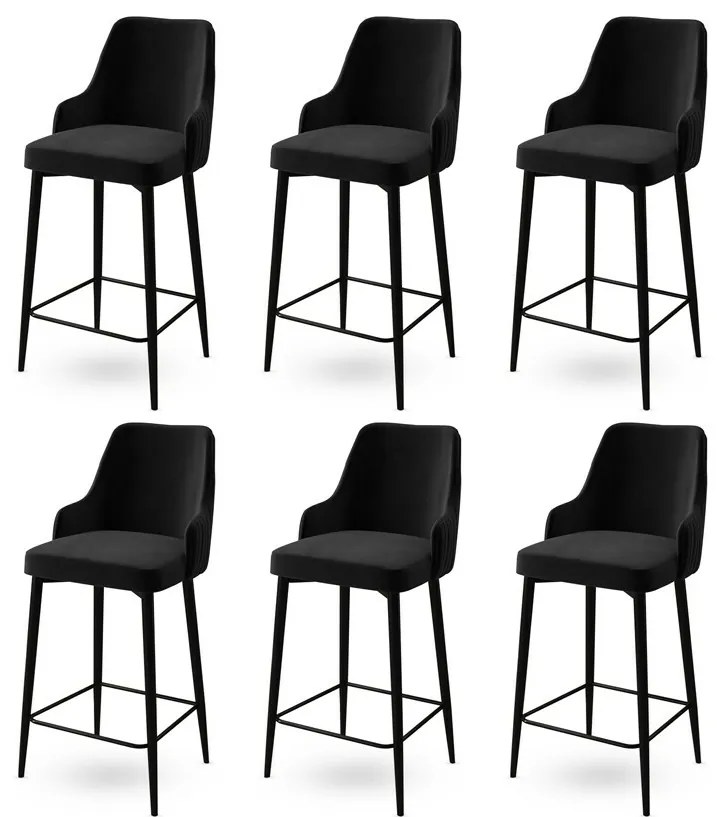 Set de scaune de bar Enox Black, 6 buc.