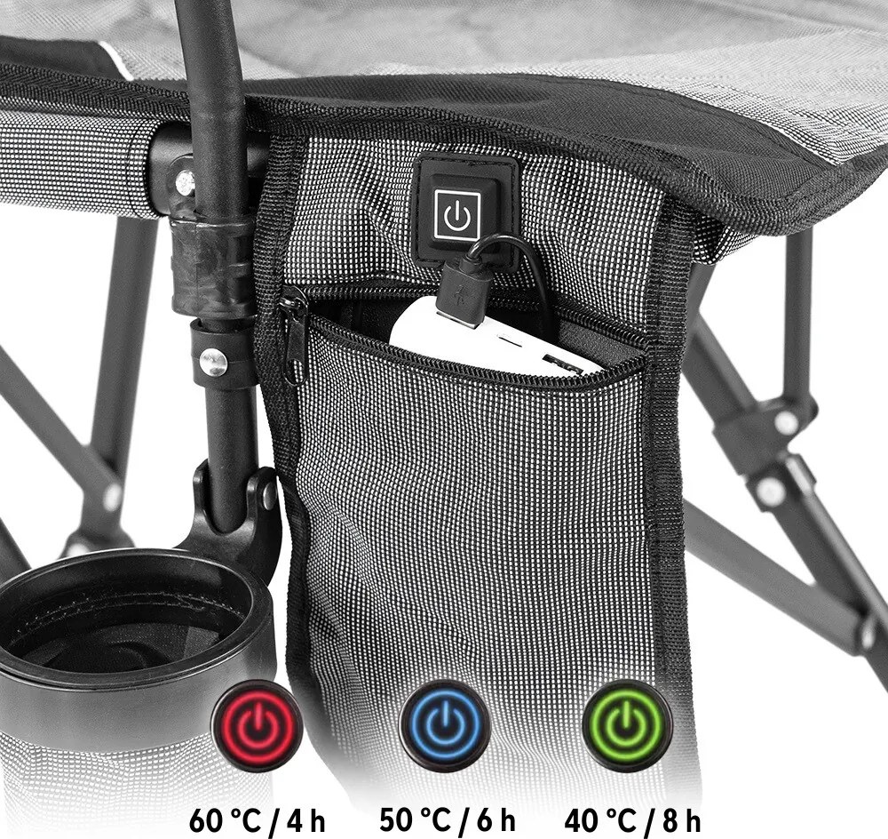 Leziter Premium fotoliu încălzit cu suport pentru pahare gri