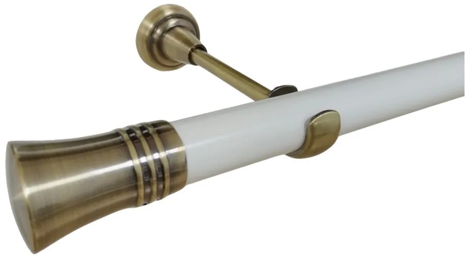 Galerie simpla fara inele CAPRI /25 - alb/aur antic (Alege marime: 320 cm)